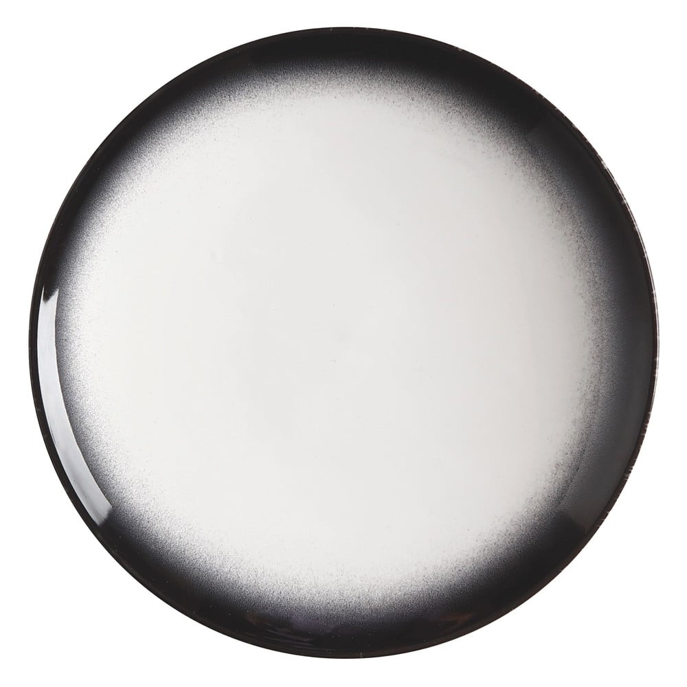 Caviar fehér-fekete kerámia tányér