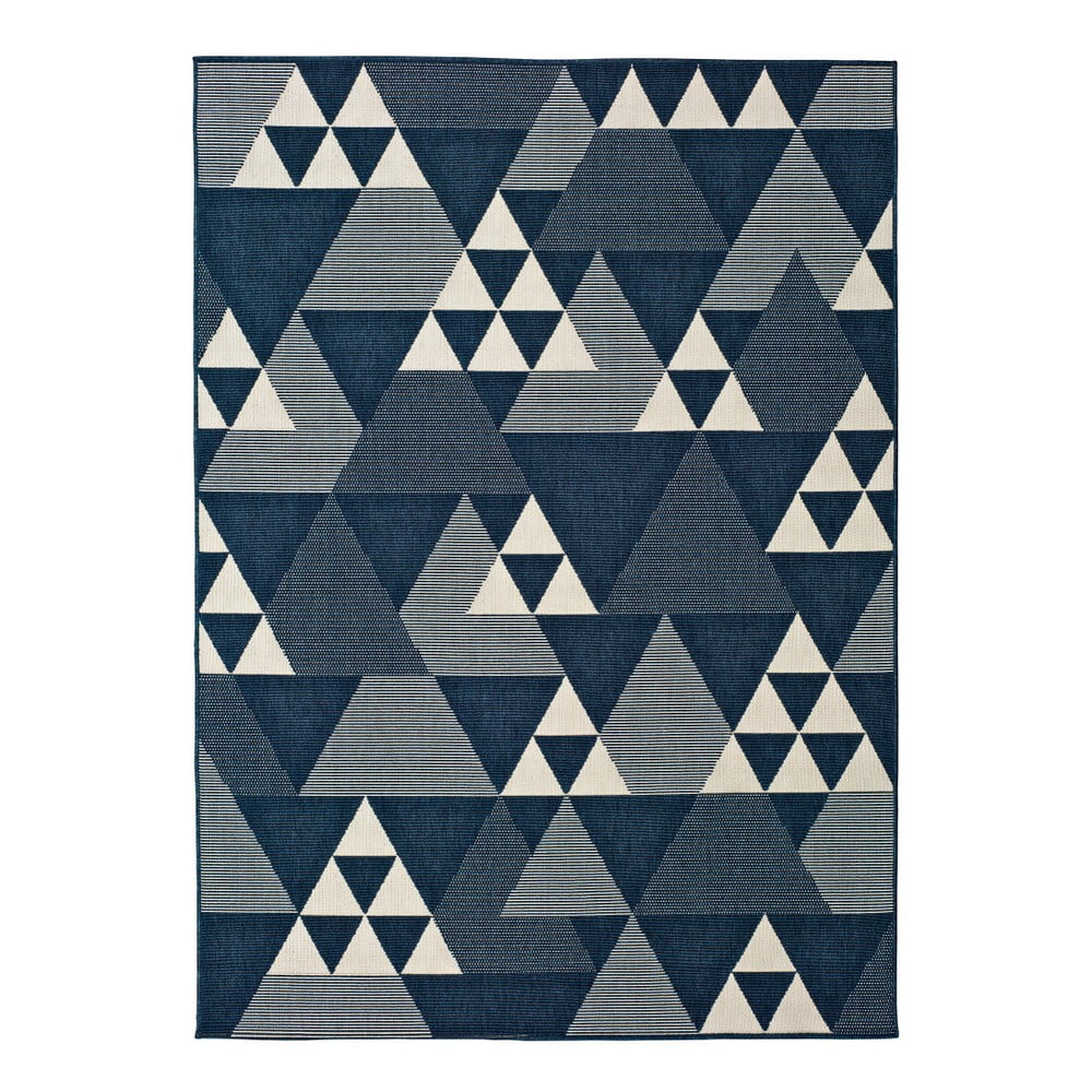 Clhoe Triangles kék kültéri szőnyeg