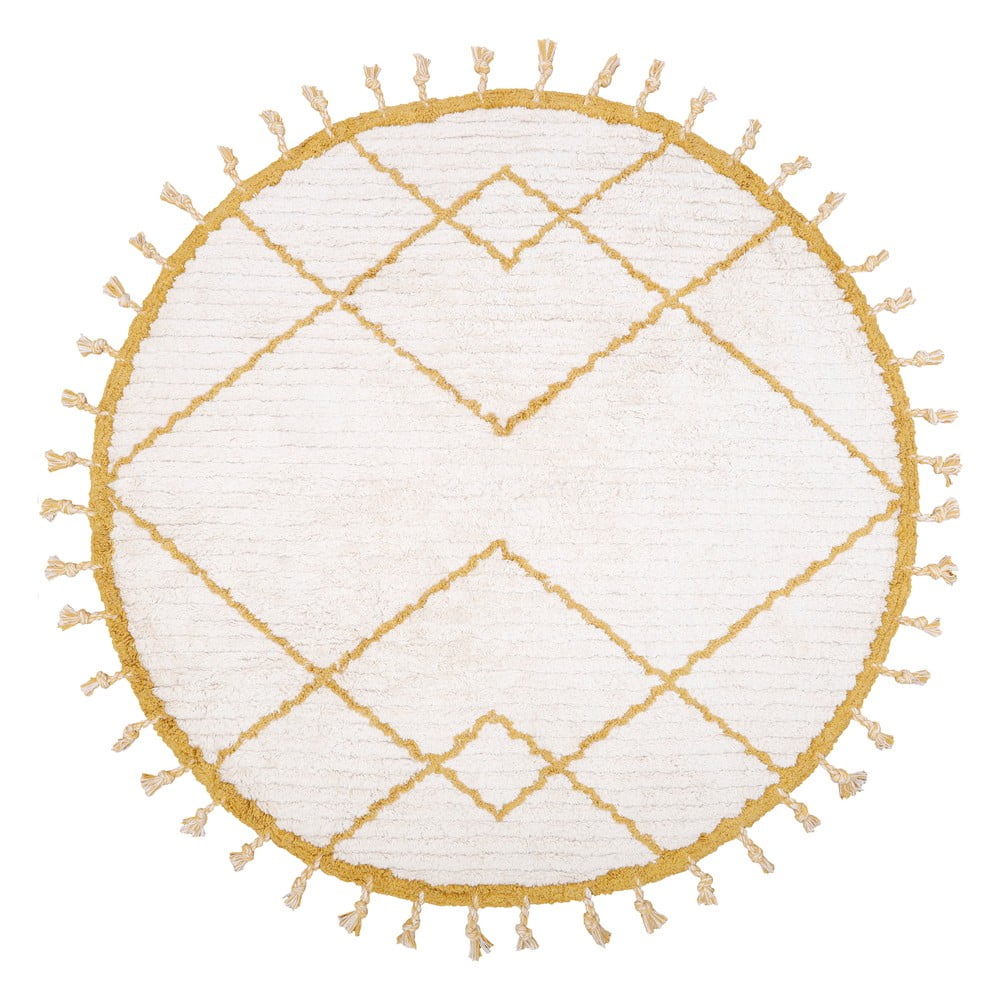 Come fehér-sárga pamut kézzel készített szőnyeg