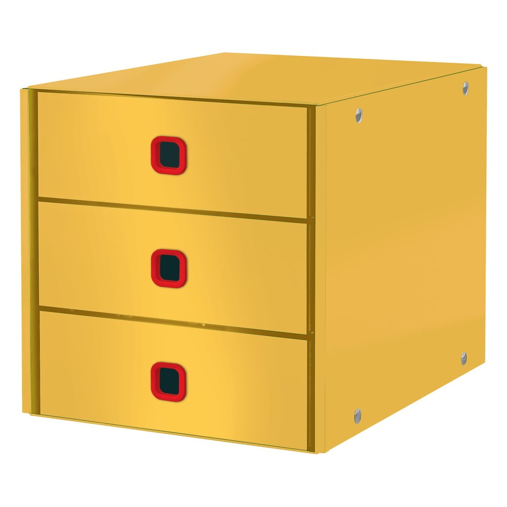 Cosy Click & Store sárga tárolódoboz 3 fiókkal - Leitz