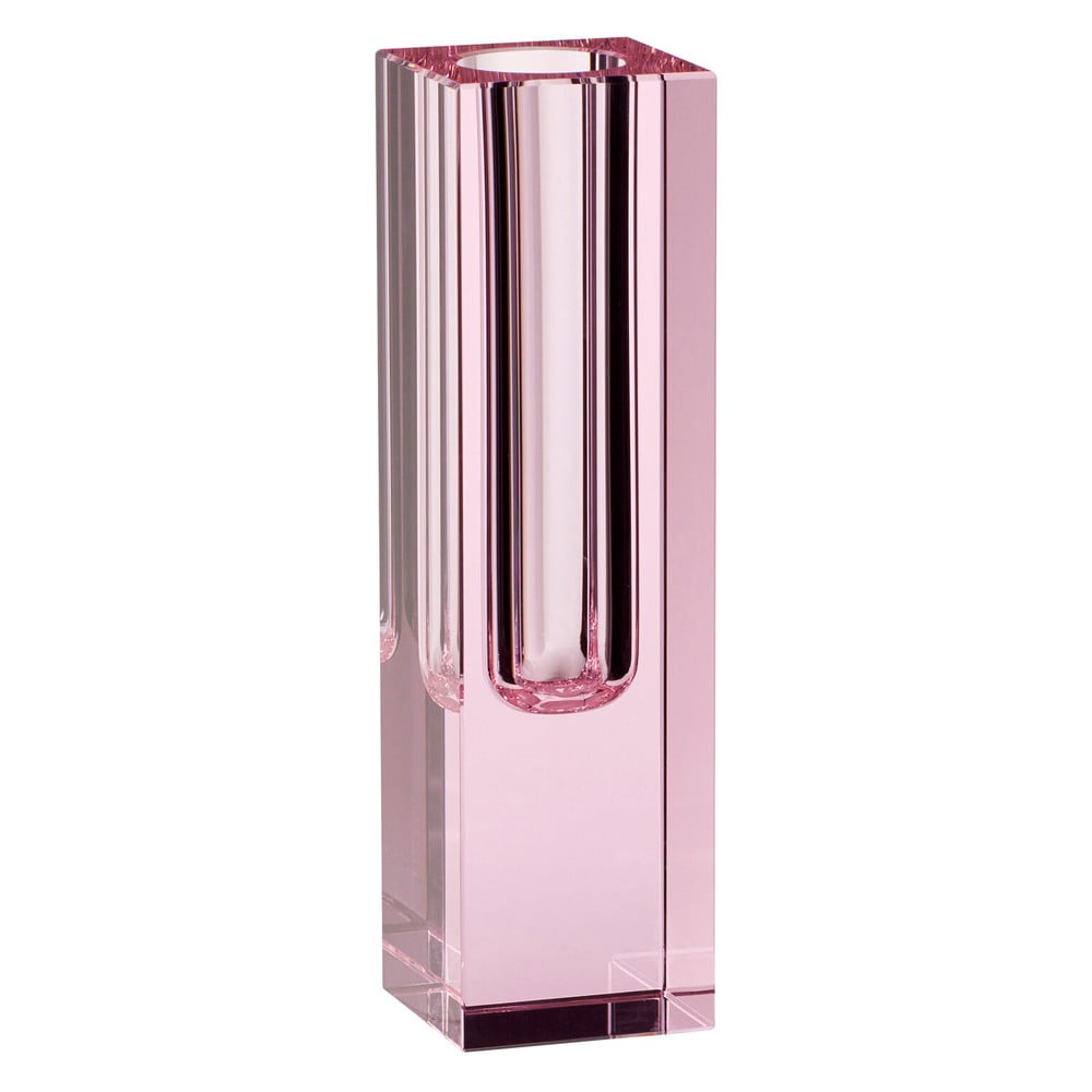 Crystal rózsaszín üveg váza