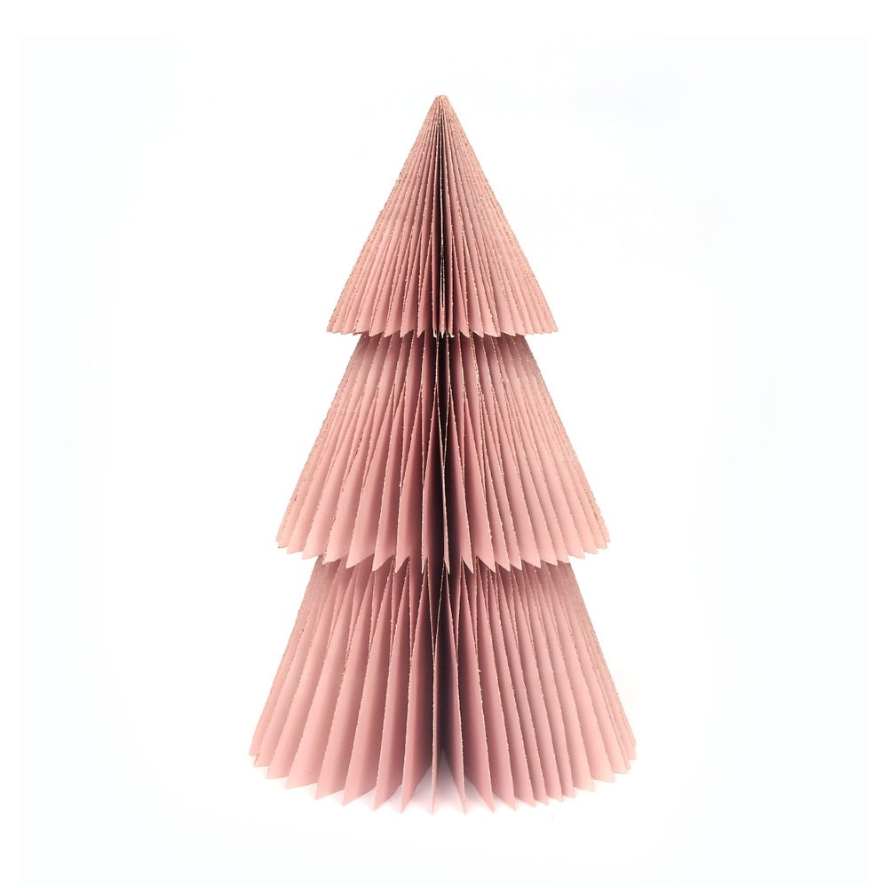 Csillogó rózsaszín papír karácsonyi dísz