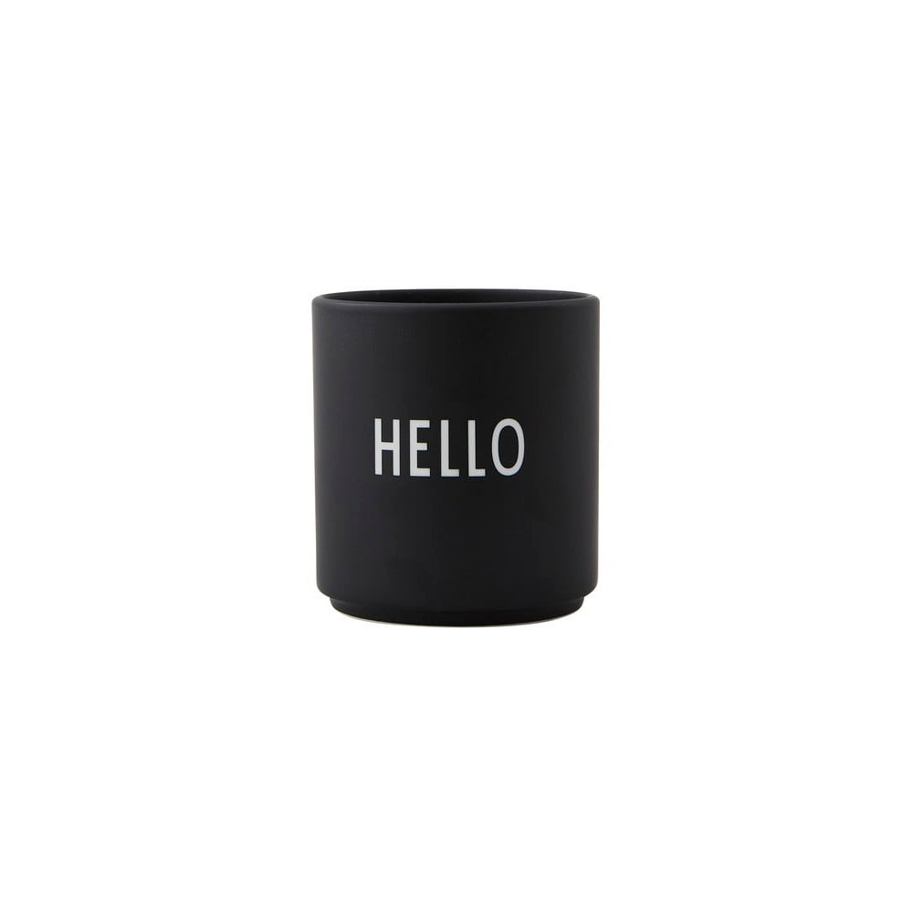 Favourite Hello fekete porcelánbögre - Design Letters