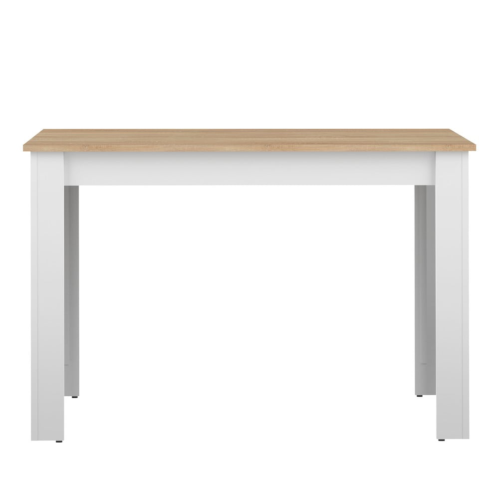 Fehér étkezőasztal tölgyfa dekoros asztallappal 110x70 cm Nice - TemaHome France