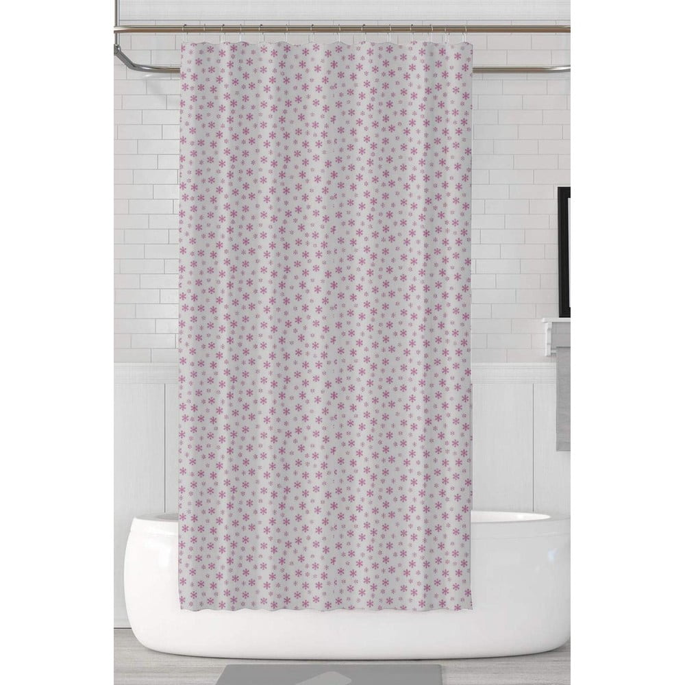 Fehér-rózsaszín zuhanyfüggöny - Mila Home