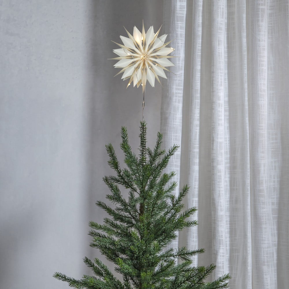 Fehér világító karácsonyfa csúcsdísz Flinga - Star Trading