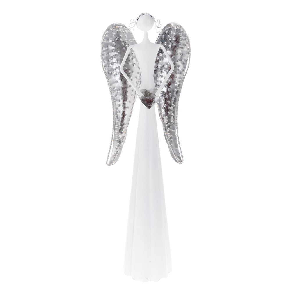 Fém angyal szobor LED fénnyel