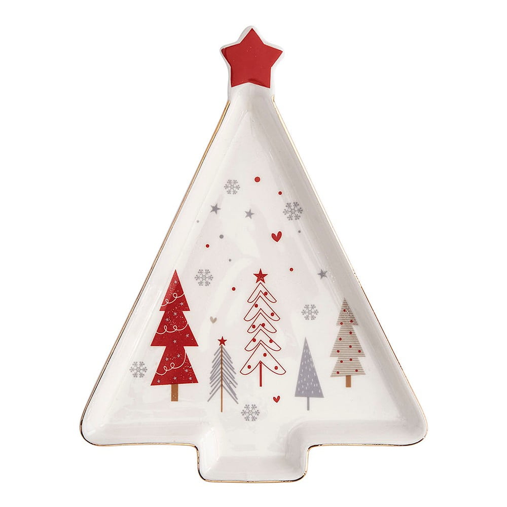 Fiocco karácsonyfa alakú porcelán szervízoró tányér