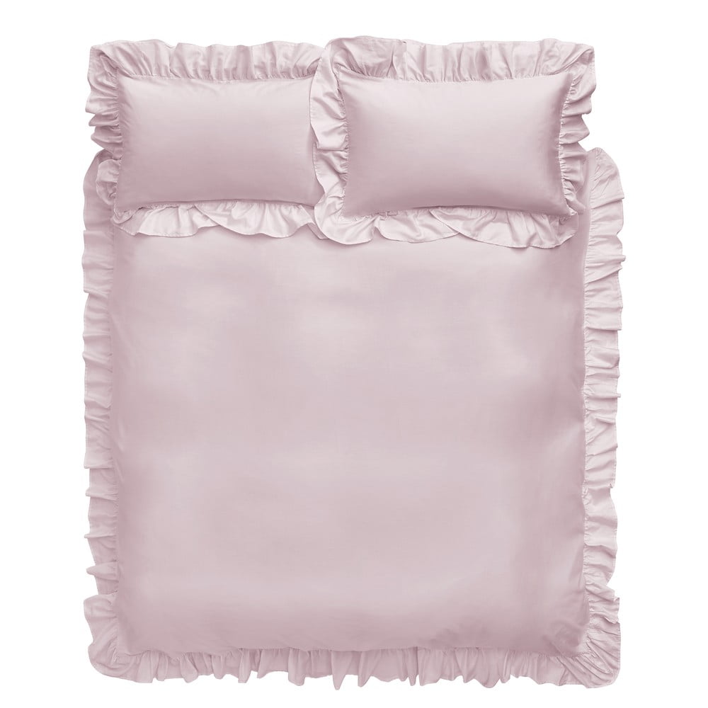 Frill rózsaszín pamut ágyneműhuzat