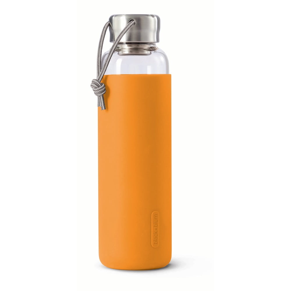 G-Bottle üveg vizespalack narancssárga szilikon tartóval