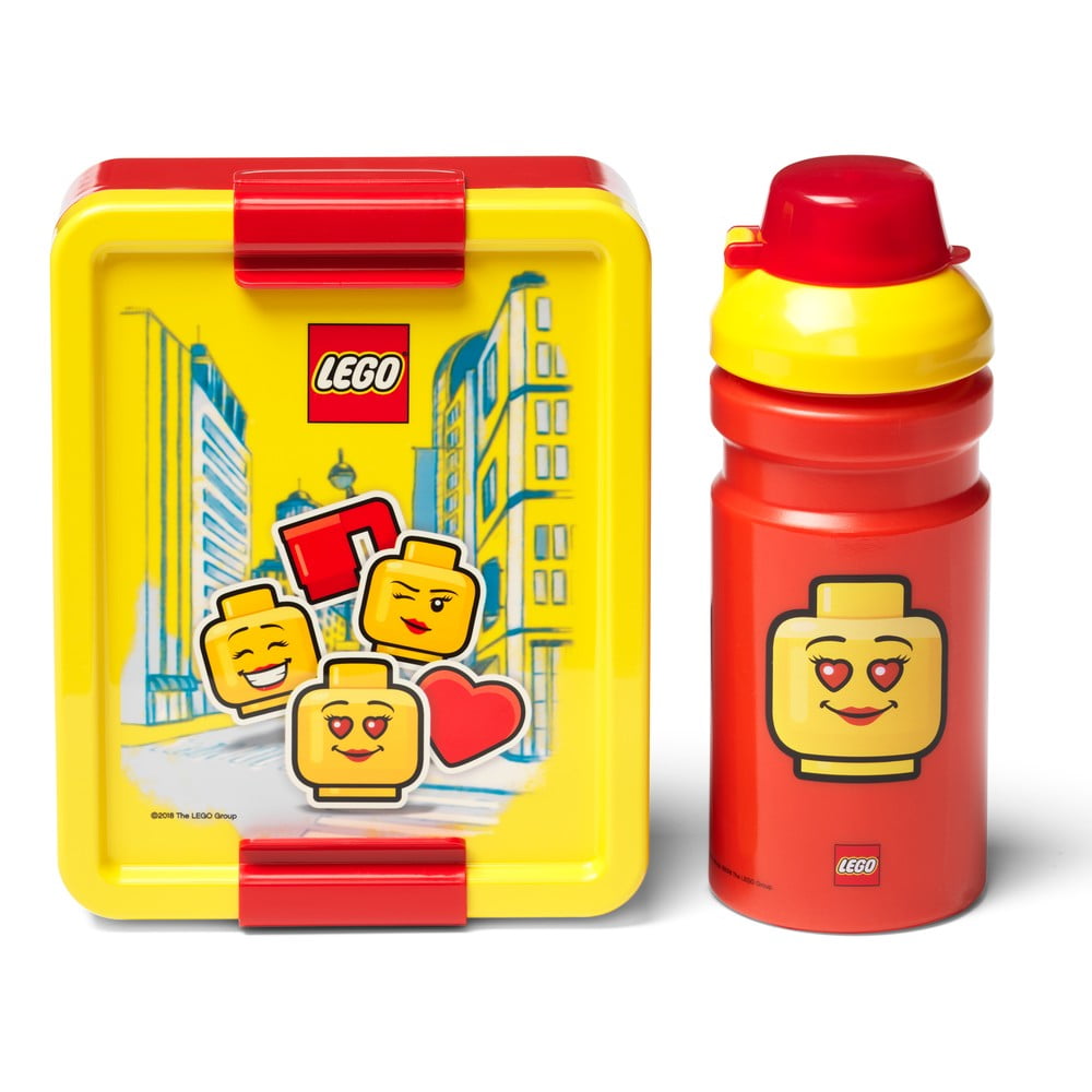 Iconic sárga-piros uzsonnásdoboz és kulacs szett - LEGO®