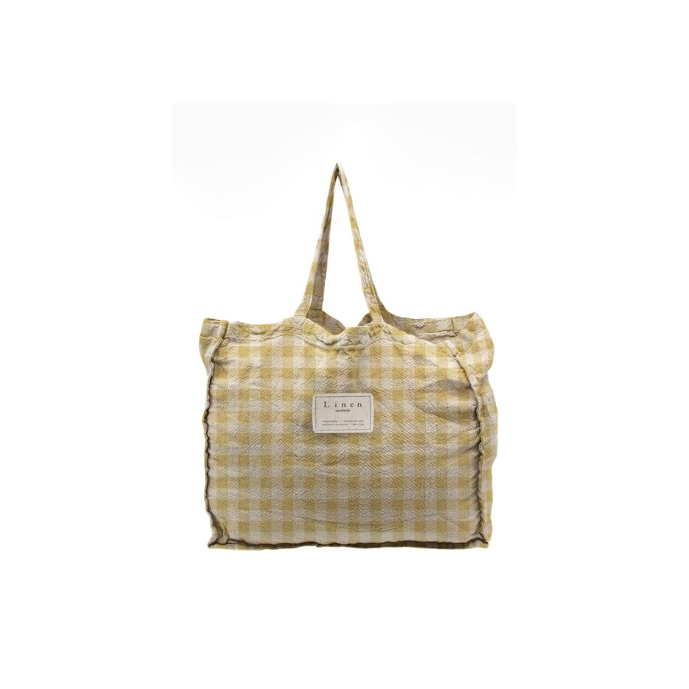Linen Bag Yellow Vichy szövet táska - Really Nice Things