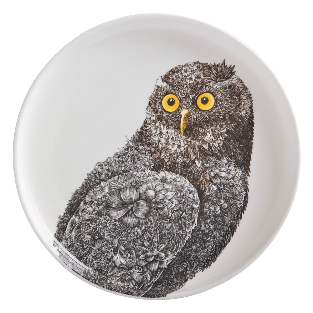 Marini Ferlazzo Owl fehér porcelán tányér