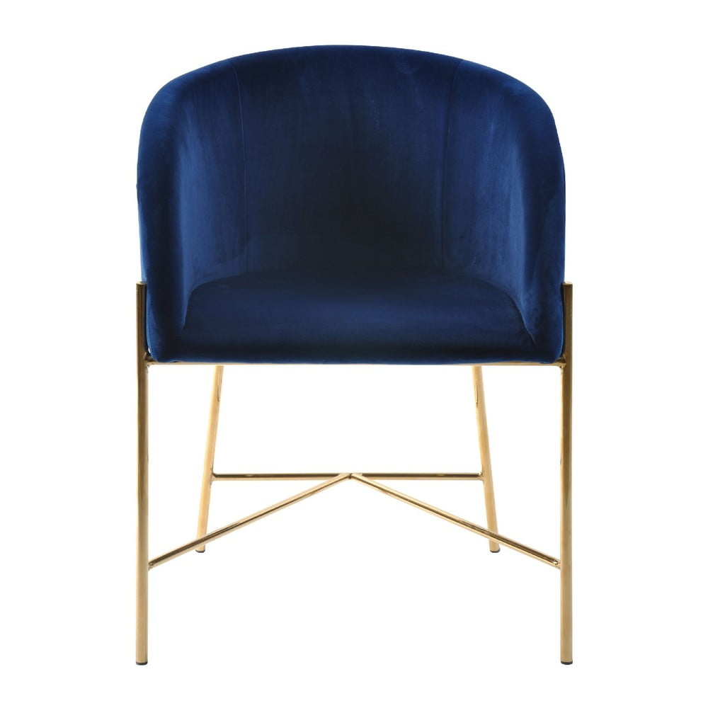 Nelson sötétkék szék aranyszínű lábakkal - Interstil