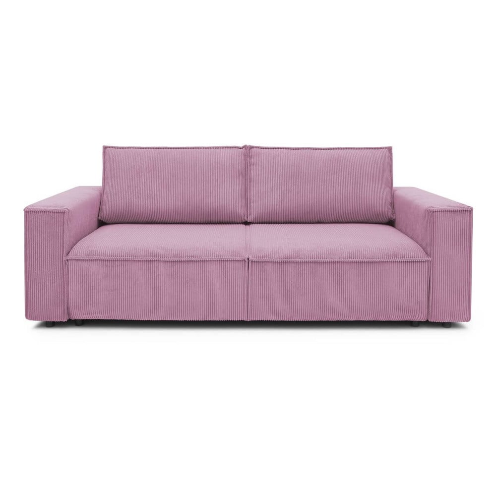 Nihad rózsaszín kordbársony kinyitható kanapé