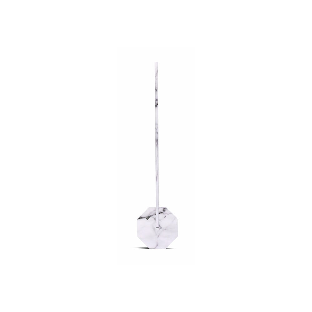 Octagon fehér-szürke asztali lámpa márvány dekorral - Gingko