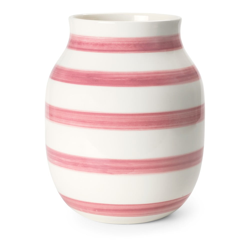 Omaggio fehér-rózsaszín kerámia váza
