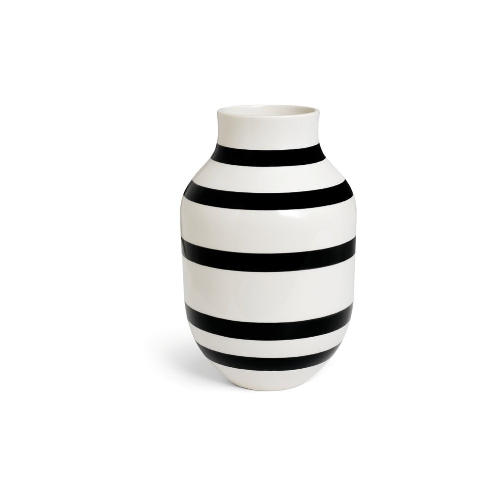 Omaggio fekete-fehér agyagkerámia váza