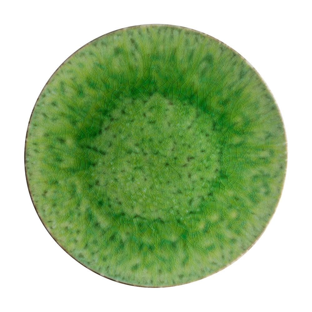 Riviera zöld agyagkerámia szervírozó tányér