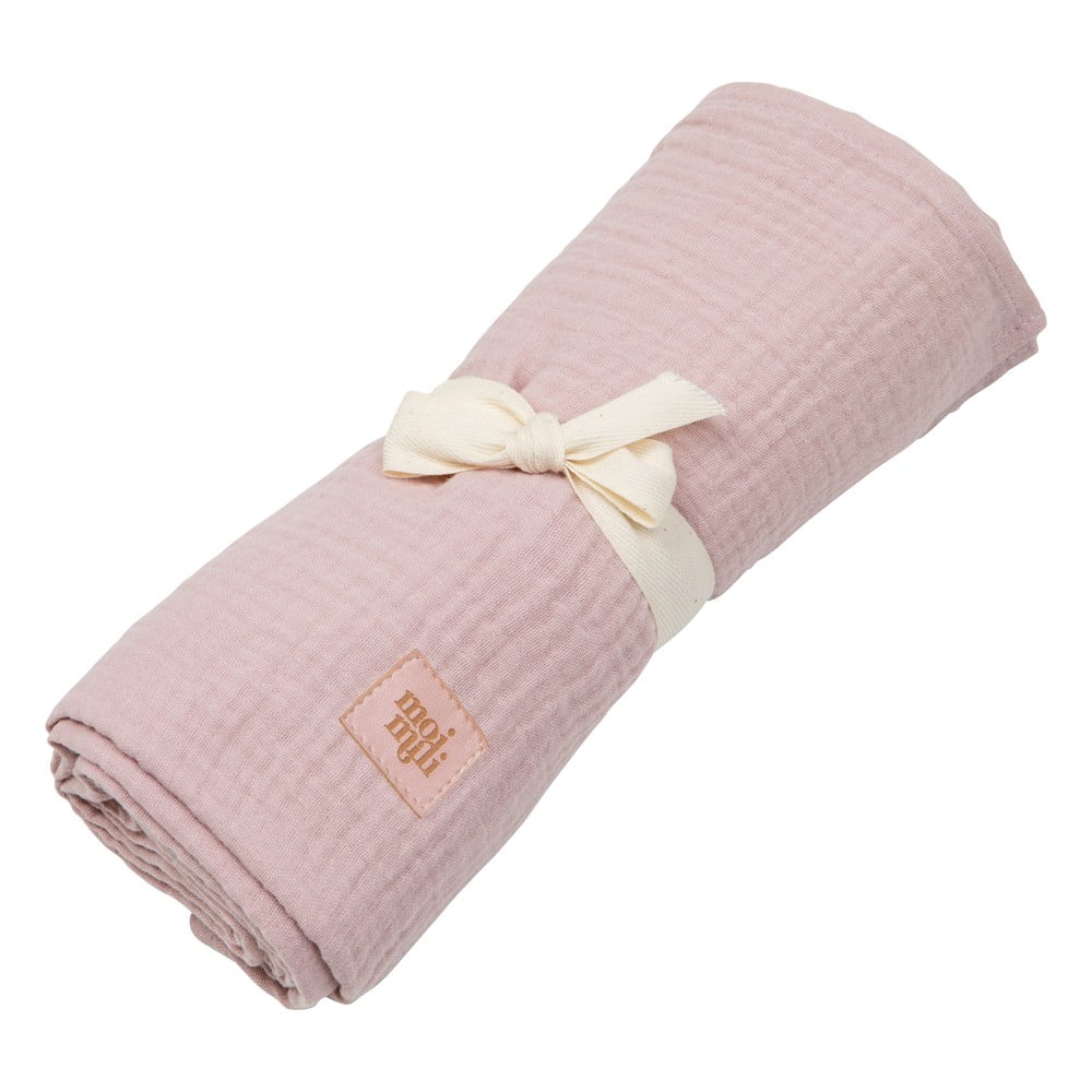 Rózsaszín muszlin baba takaró 100x100 cm Baby Pink - Moi Mili