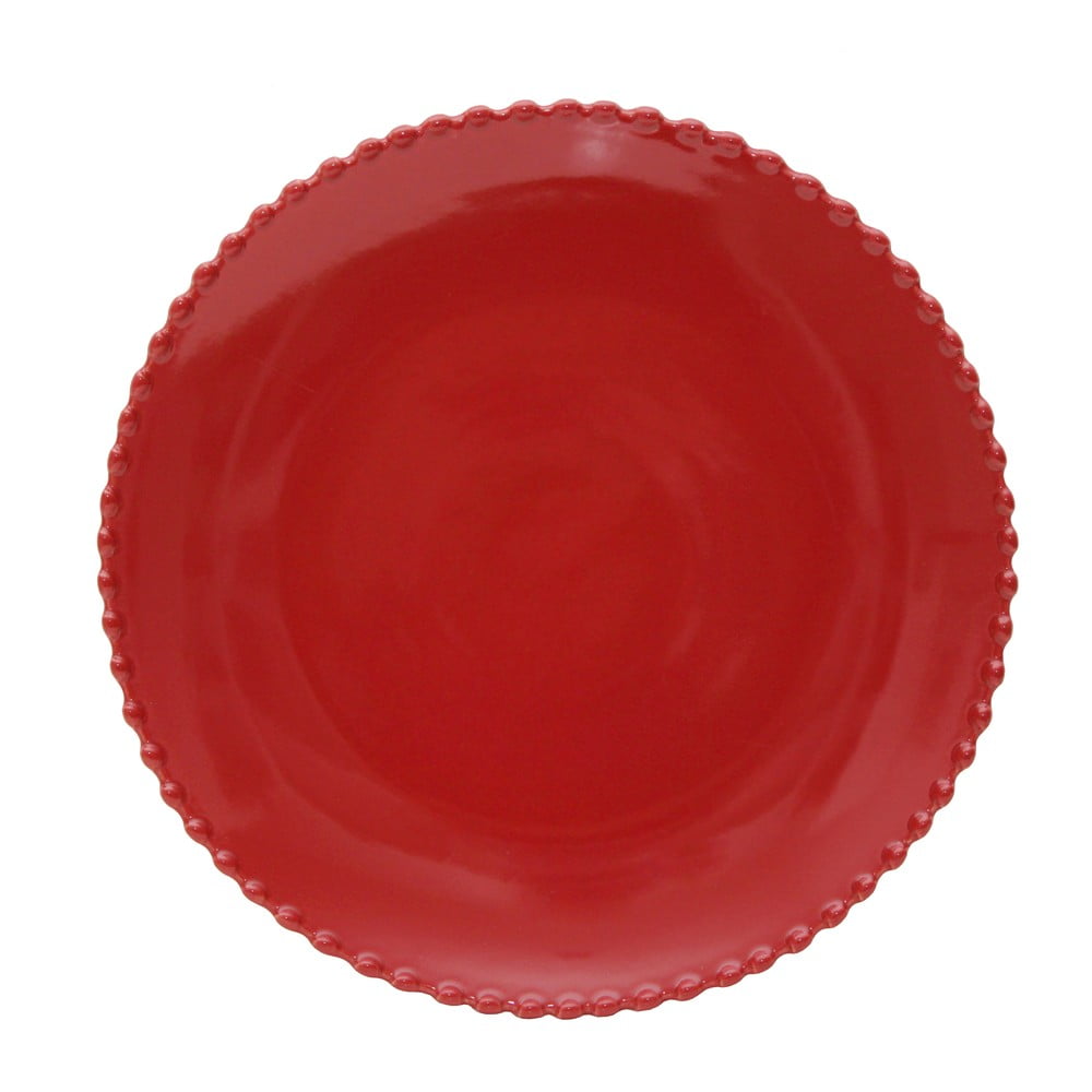 Rubinpiros agyagkerámia tányér