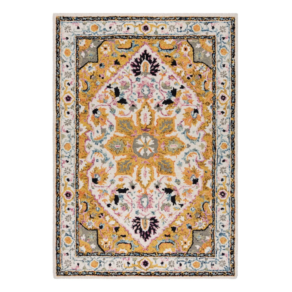 Sárga gyapjú szőnyeg 230x160 cm Dahlia - Flair Rugs