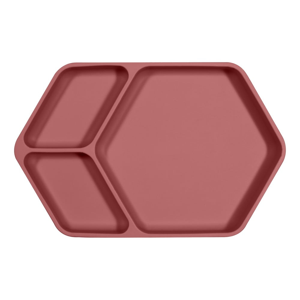 Squared piros szilikon gyerek tányér