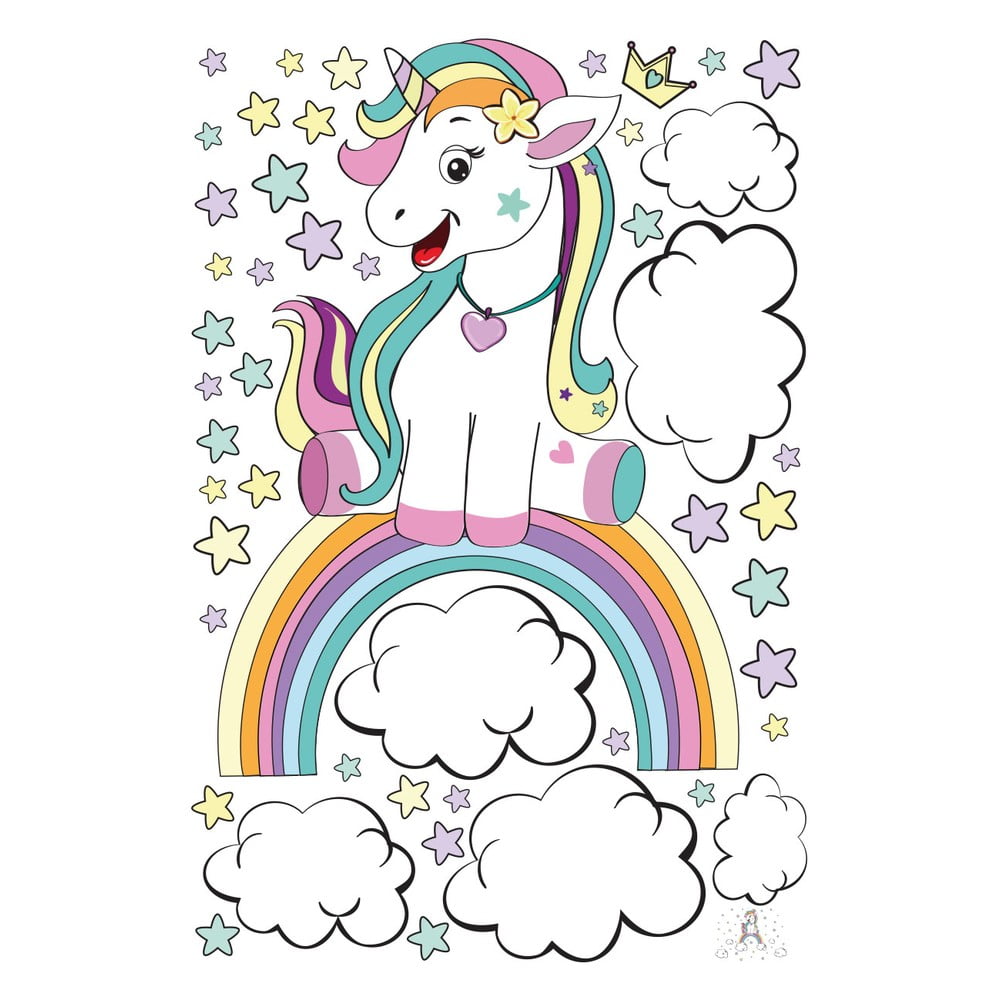 Unicorn on its Fairy Rainbow gyerek falmatrica