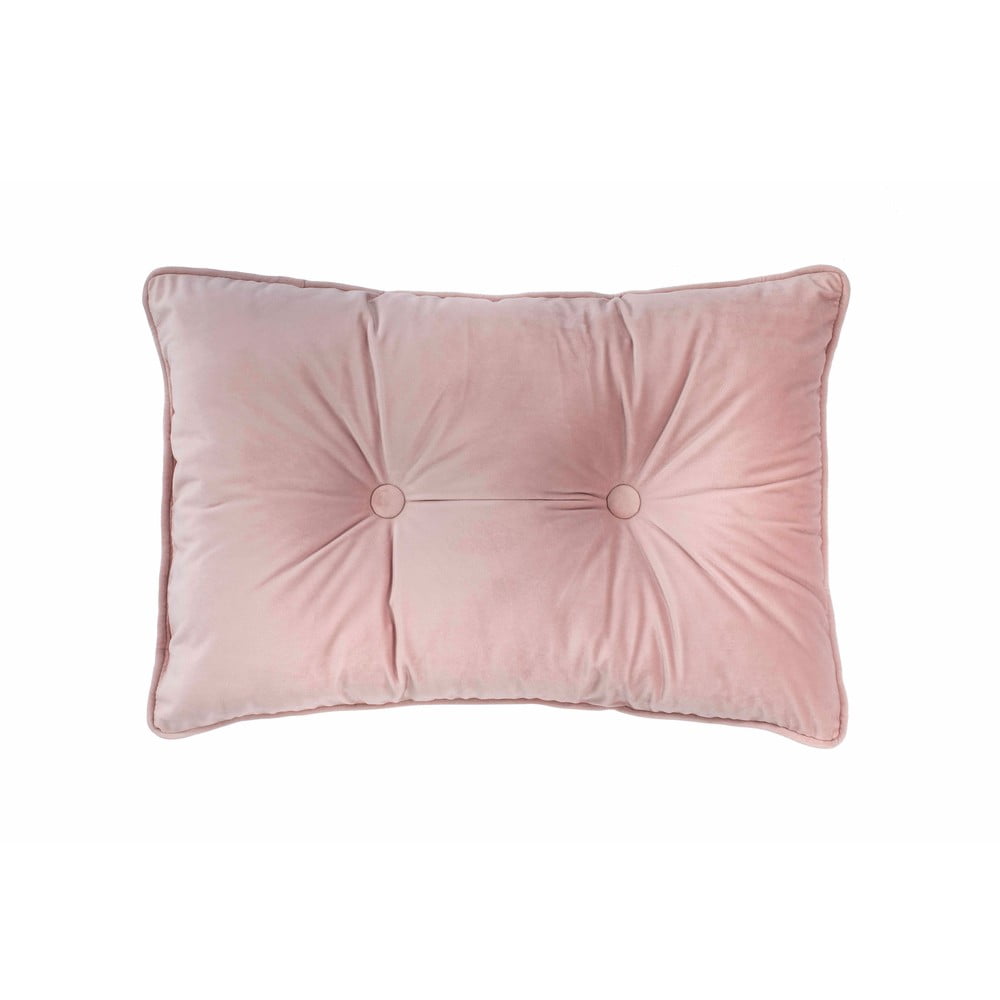 Velvet Button világos rózsaszín díszpárna