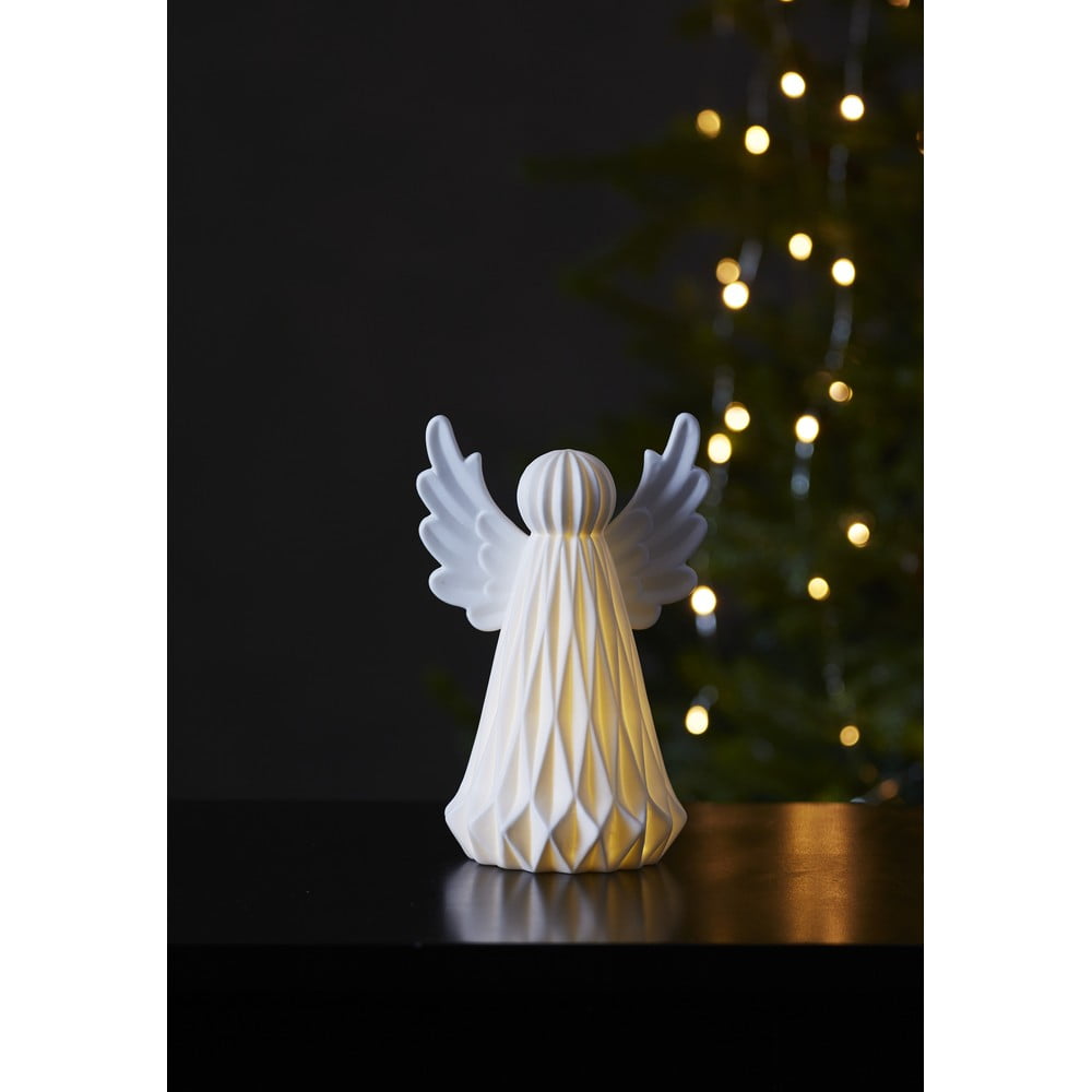 Vinter fehér kerámia karácsonyi LED dekoráció