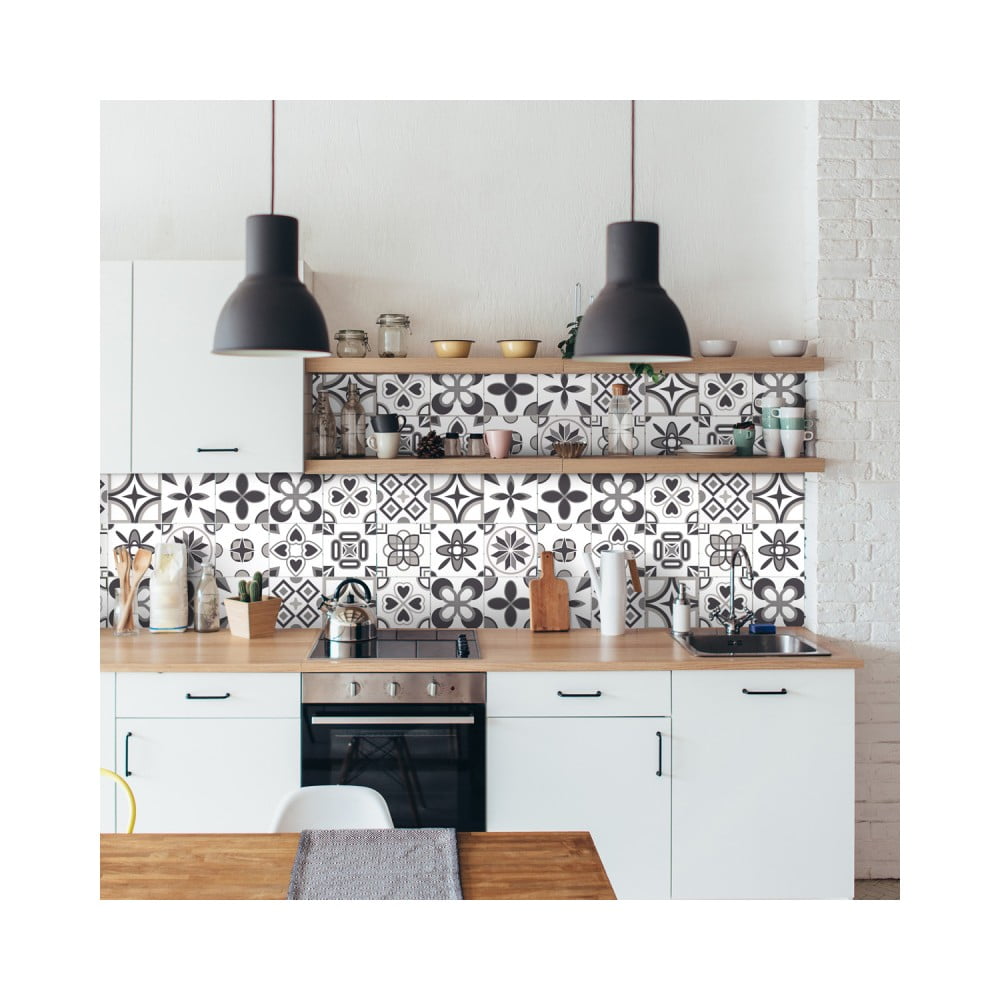 Wall Decal Cement Tiles Azulejos Erico 24 db-os falmatrica szett