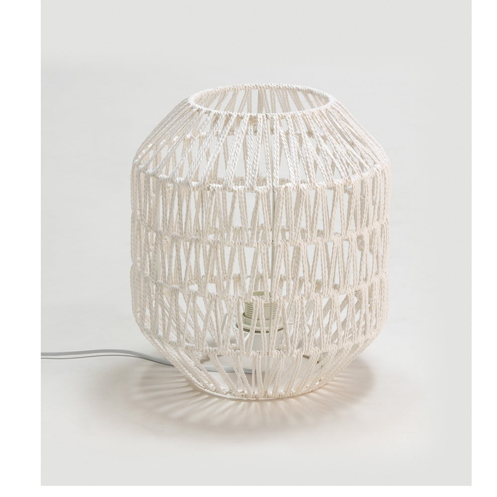 Yaka fehér asztali lámpa textil búrával