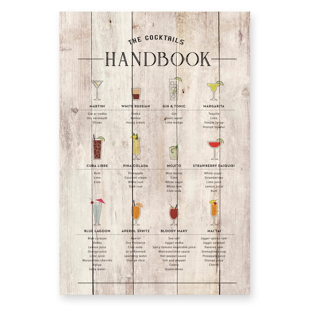 Fa falitábla 3x60 cm Cocktails Handbook - Really Nice Things