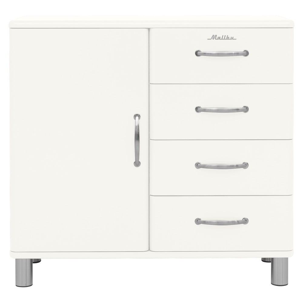 Fehér alacsony fiókos komód 98x92 cm Malibu - Tenzo