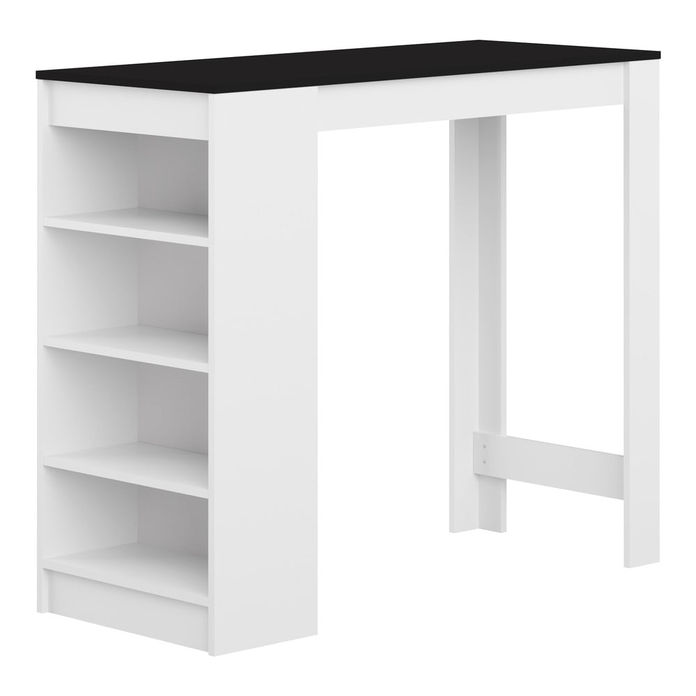 Fehér bárasztal fekete asztallappal 115x50 cm Aravis - TemaHome France