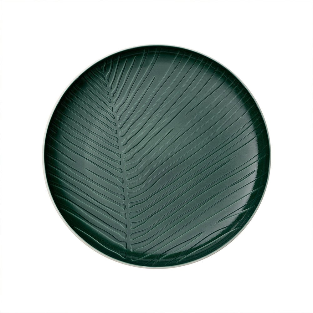 Leaf fehér-zöld porcelántányér