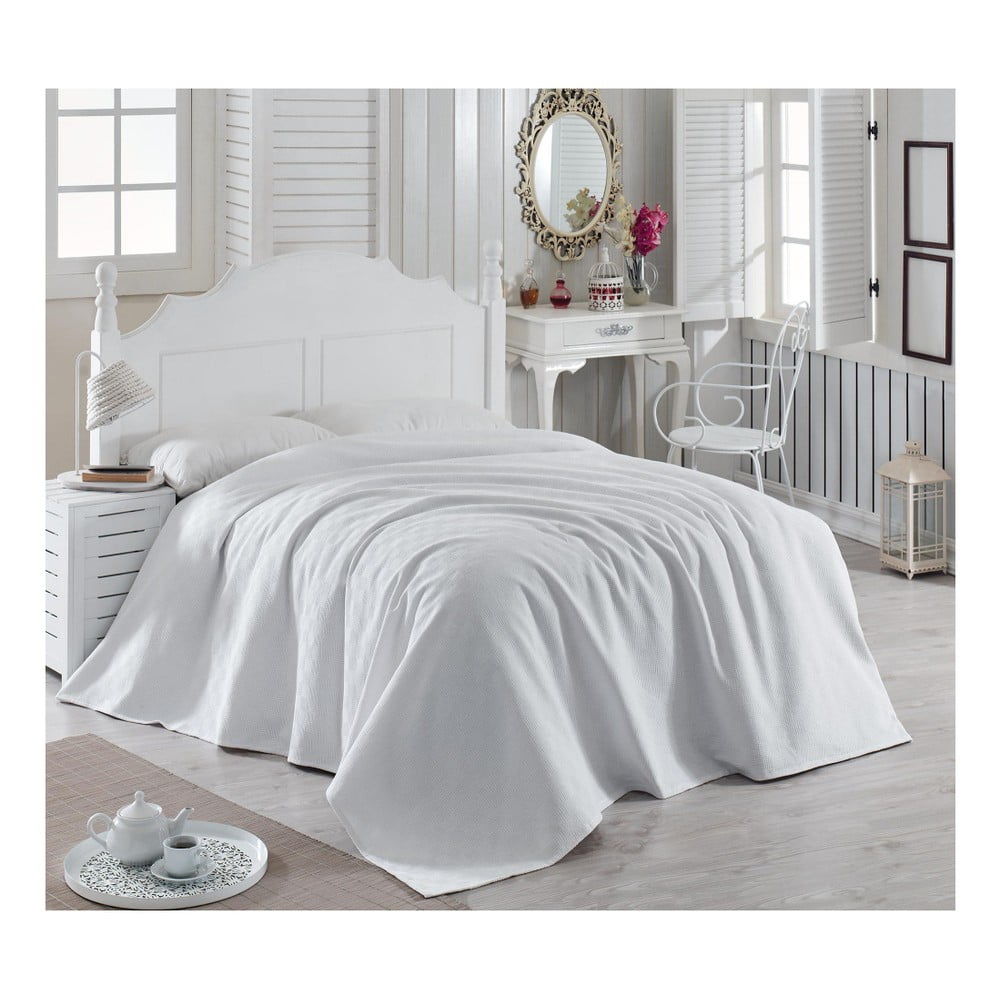 Magnona fehér könnyű pamut ágytakaró