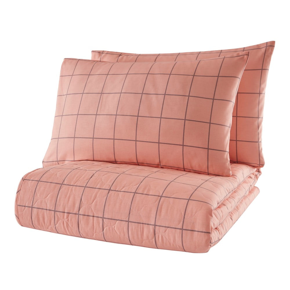 Piga rózsaszín ágytakaró 2 db ranforce pamut párnahuzattal