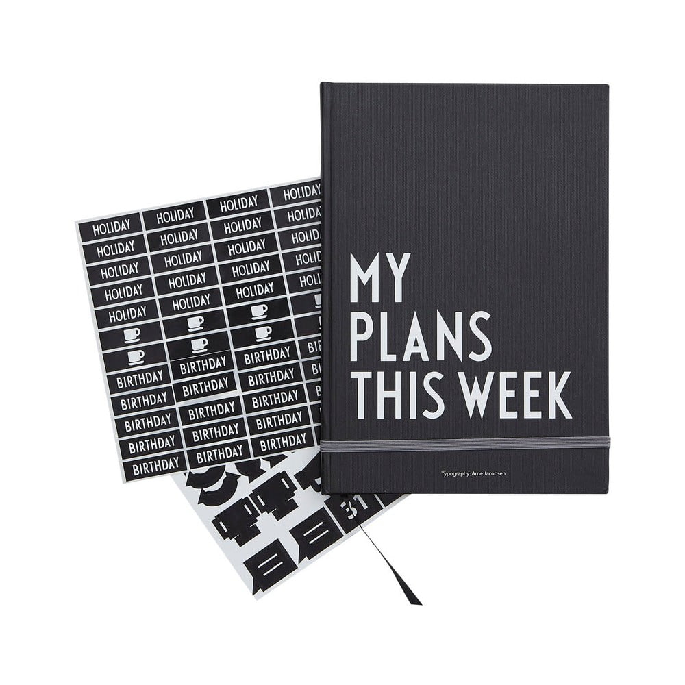 Plans fekete heti tervező - Design Letters