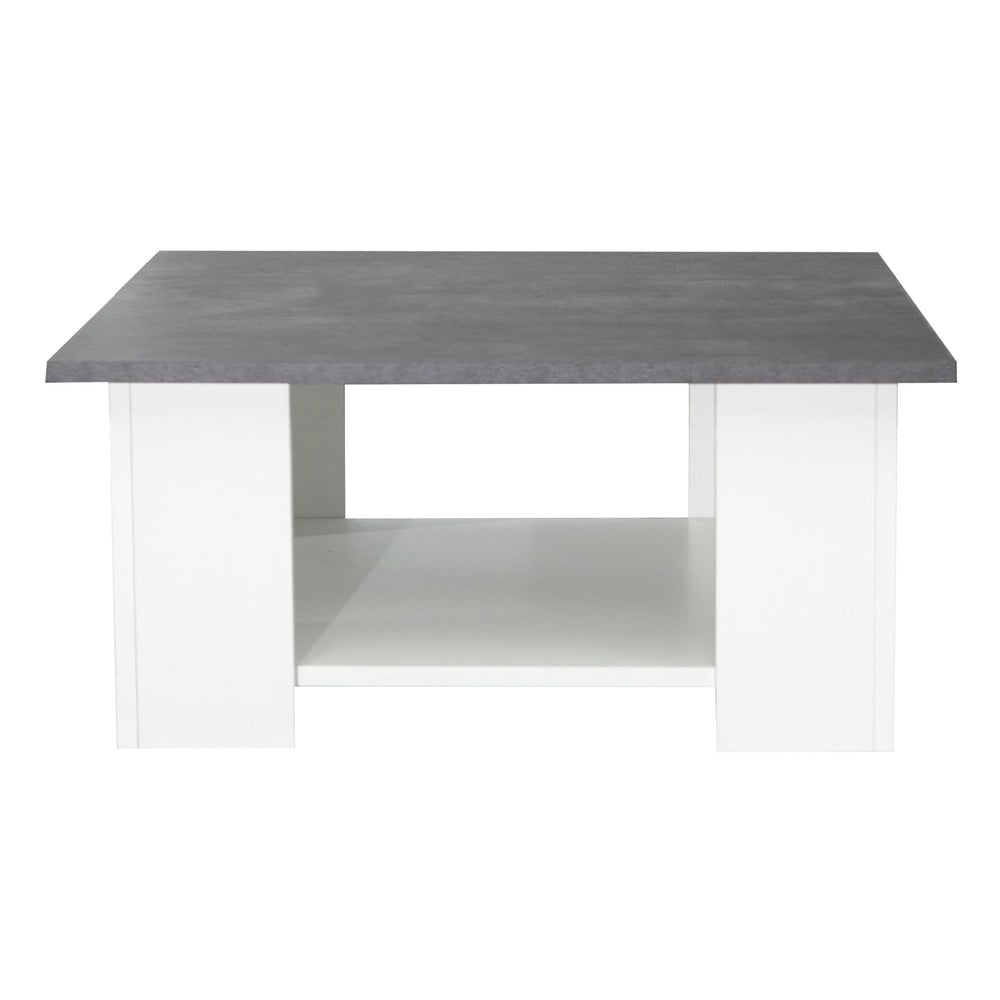 Fehér dohányzóasztal beton dekoros asztallappal 67x67 cm Square - TemaHome France