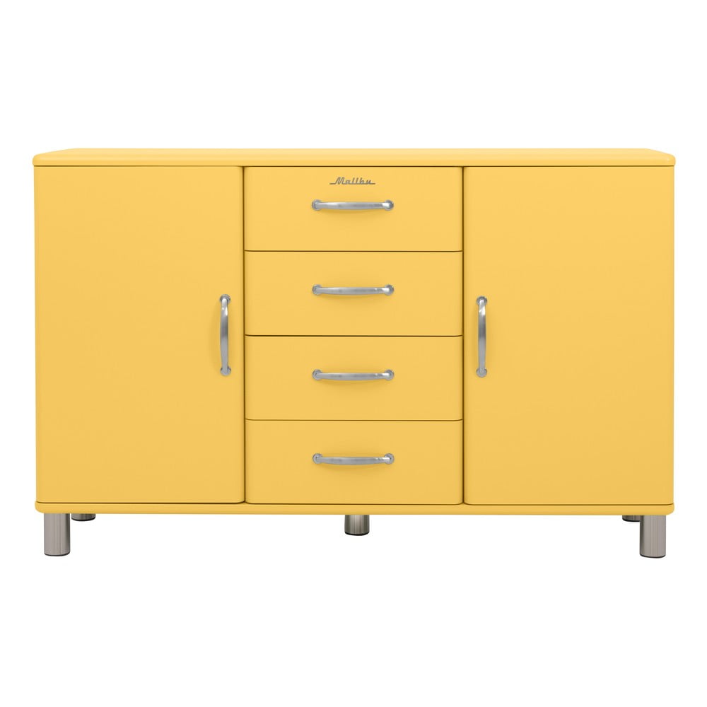 Sárga alacsony fiókos komód 146x92 cm Malibu - Tenzo