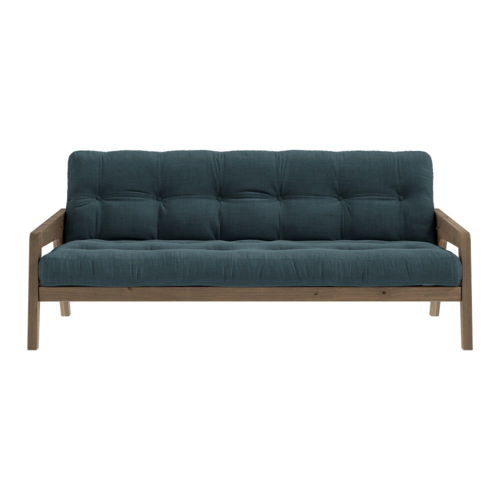 Kék kordbársony kinyitható kanapé 204 cm Grab - Karup Design