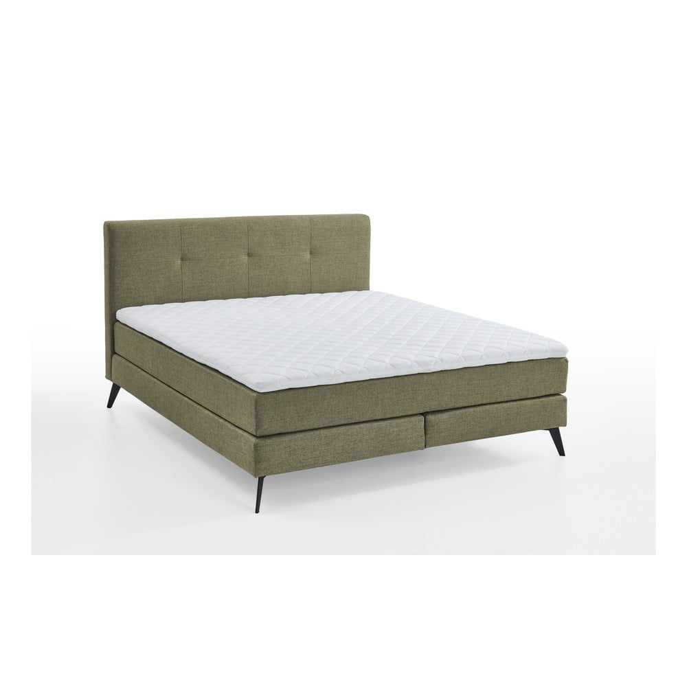 Zöld boxspring ágy 180x200 cm Jona - Meise Möbel