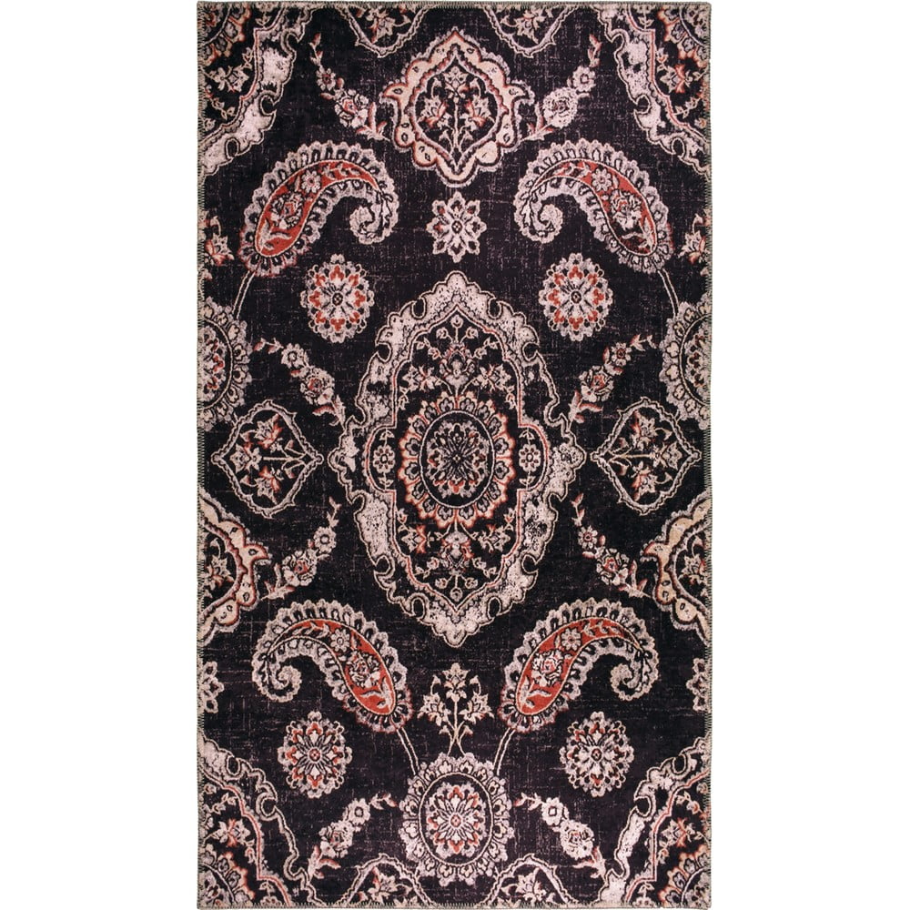 Fekete mosható szőnyeg 150x80 cm - Vitaus