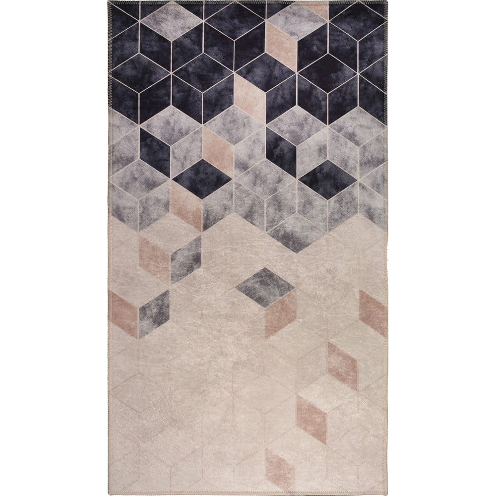 Sötétkék-krémszínű mosható szőnyeg 180x120 cm - Vitaus