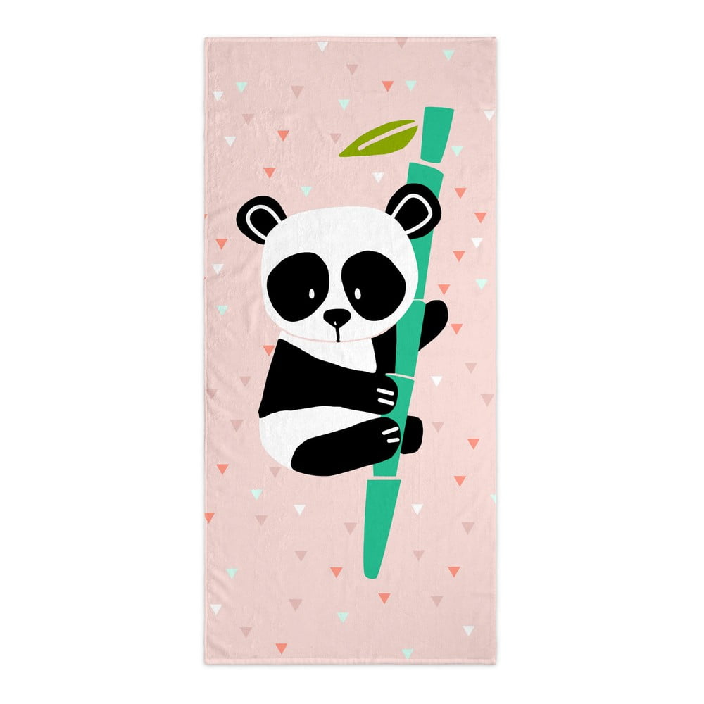 Világos rózsaszín gyerek törölköző 150x70 cm Panda – Moshi Moshi