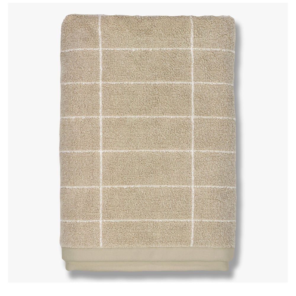 Bézs pamut törölköző 50x100 cm Tile Stone – Mette Ditmer Denmark