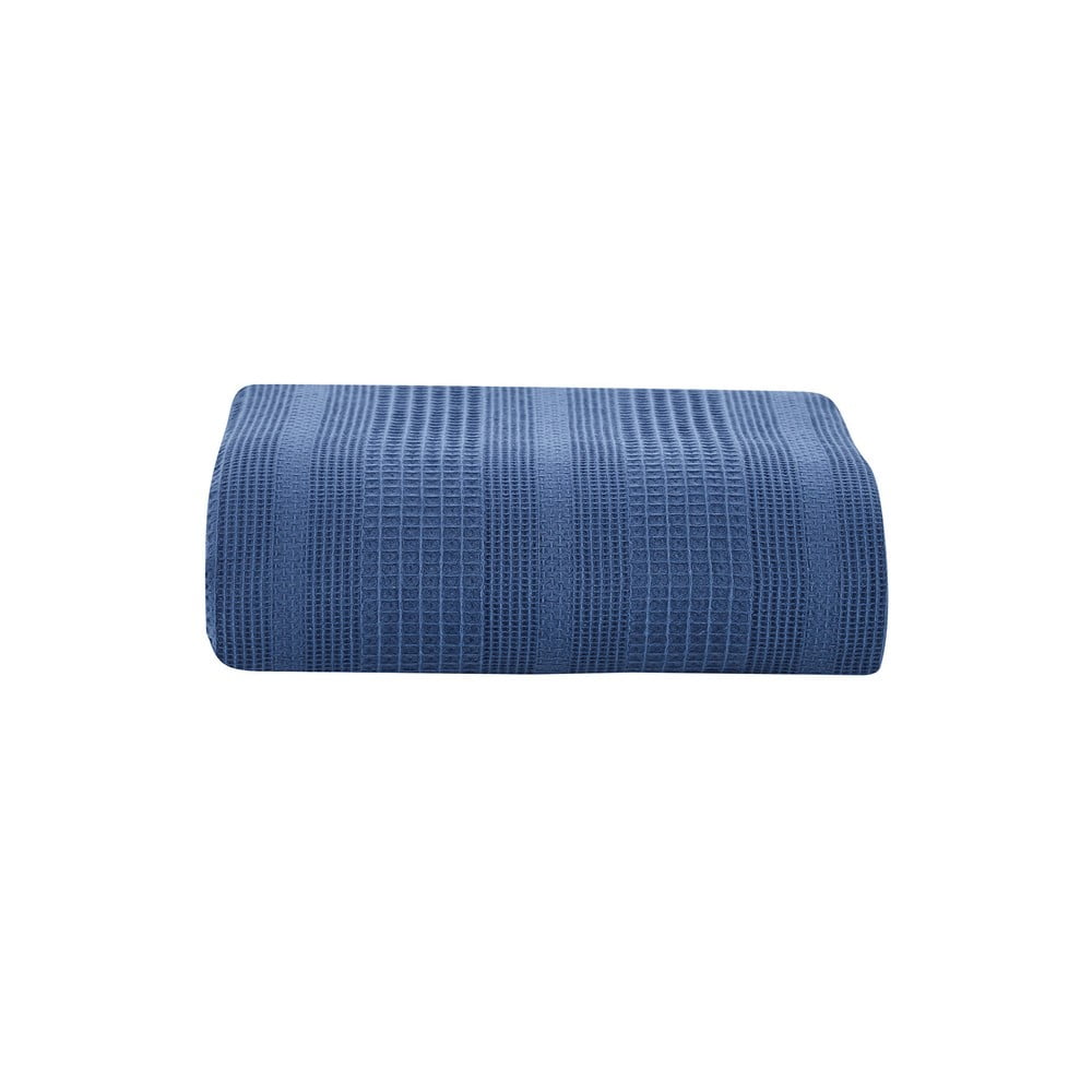 Kék pamut ágytakaró franciaágyra 220x235 cm Leona - Mijolnir