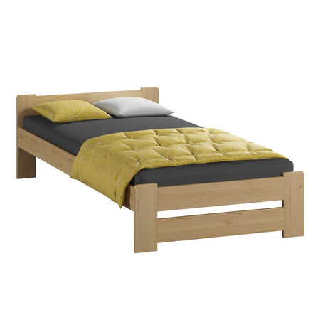 Emelt masszív ágy ágyráccsal 90x200 cm Fenyő Home Line