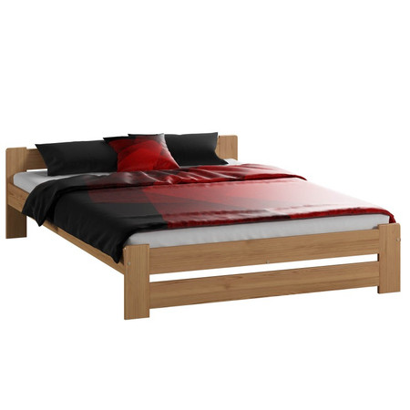 Emelt masszív ágy ágyráccsal 140x200 cm Égerfa Home Line